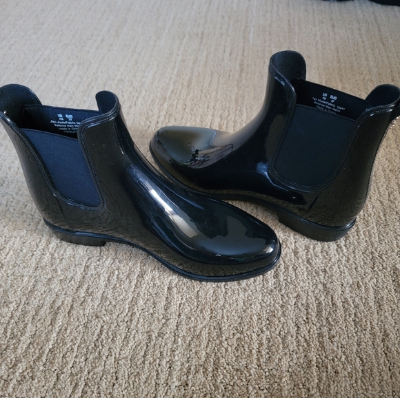 Sam Edelman Tinsley Black Shiny Rubber Rain Boots, Size 7 - Picture 1 of 9